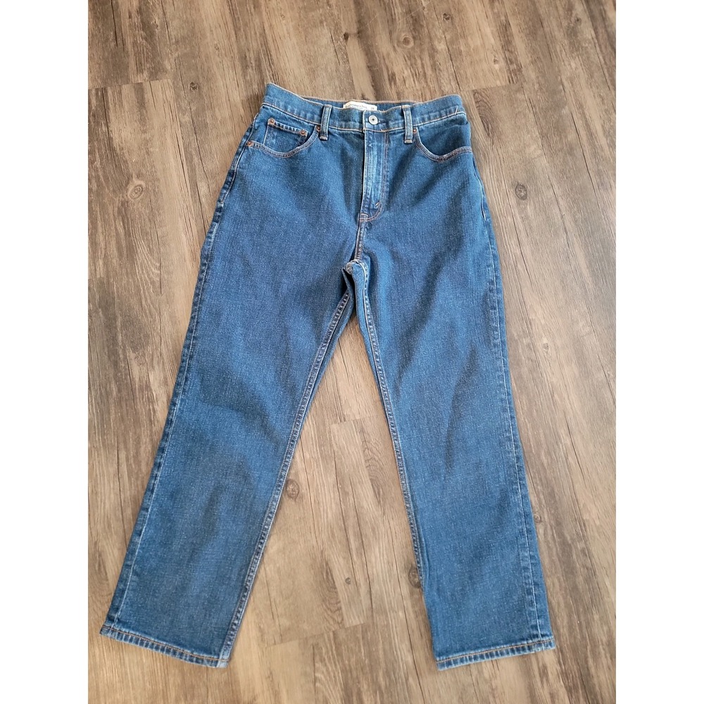 Abercrombie & Fitch Curve Love Ankle Straight Ultra High Rise Jeans Blue 26 2S
